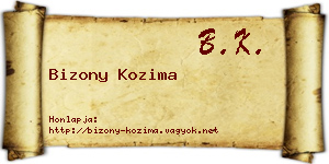 Bizony Kozima névjegykártya